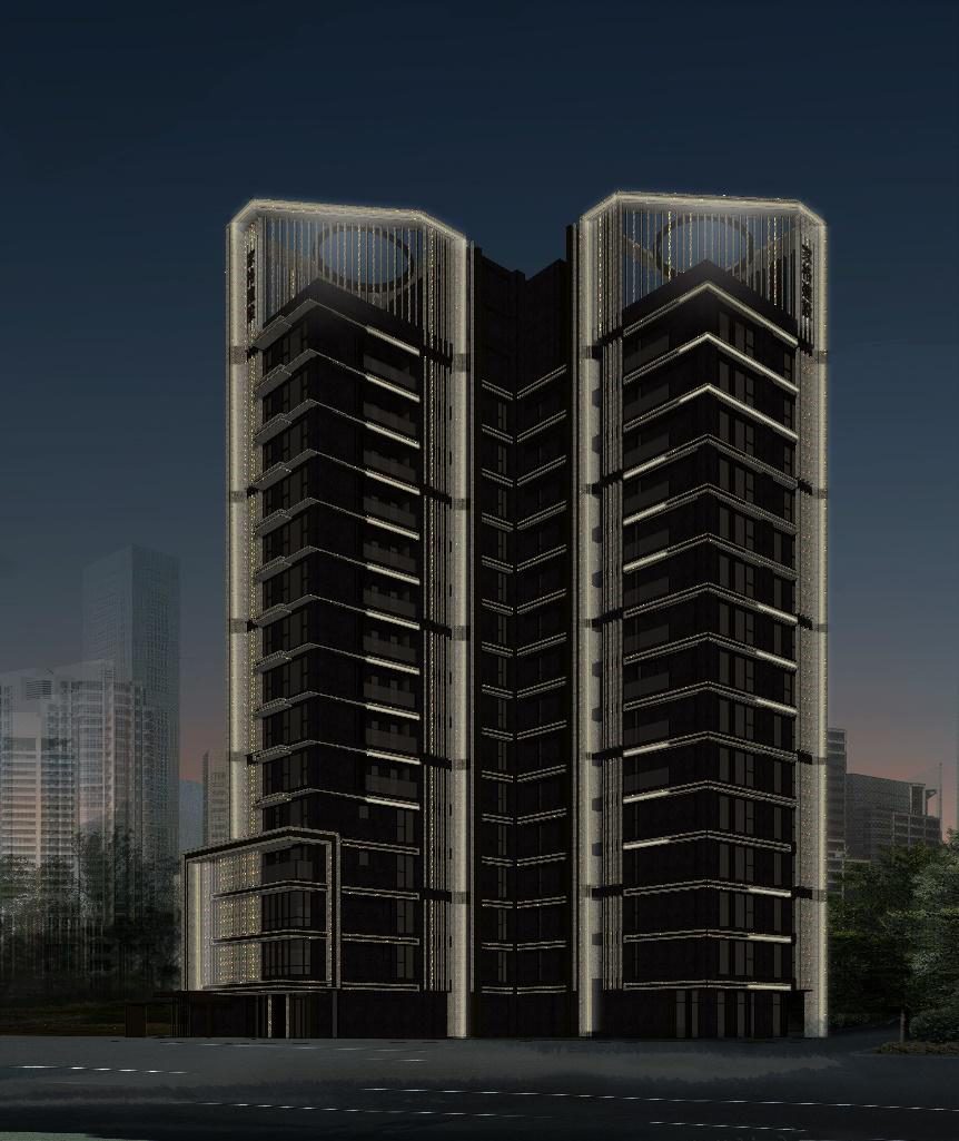 SRC 制震豪宅夜景模擬圖