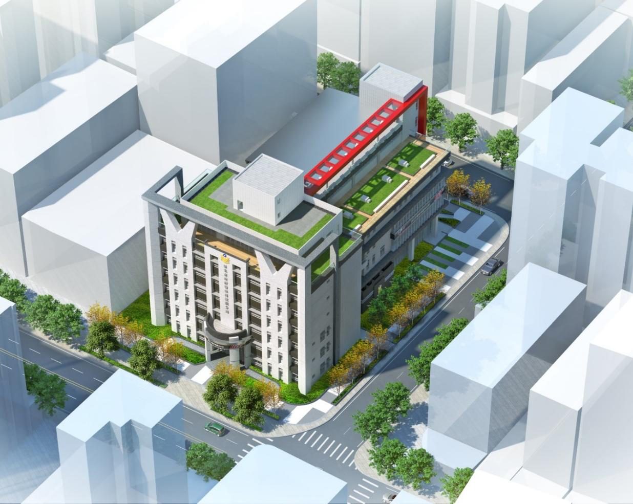 蘆洲分局都市紋理鳥瞰模擬圖
